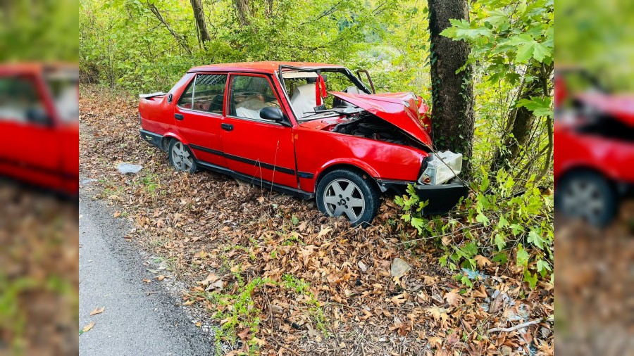 Aaca arpan otomobildeki 2 kii yaraland