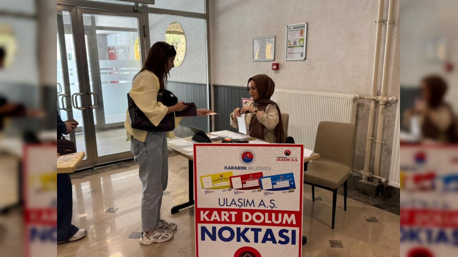 Karabk Belediyesi, renciler iin kamps ve yurtlarda ulam stantlar kurdu