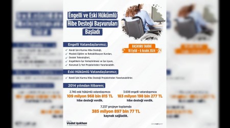 Karabk'te engelliler ile eski hkmllere hibe destei verilecek