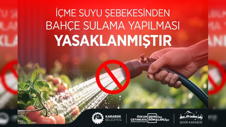 Karabkte ime suyu ebekesinden bahe sulama yasakland