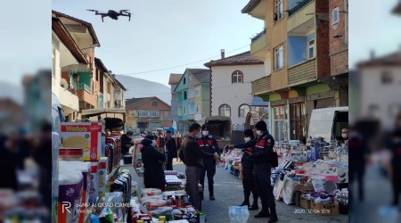 Drone ile maske denetimi yapld