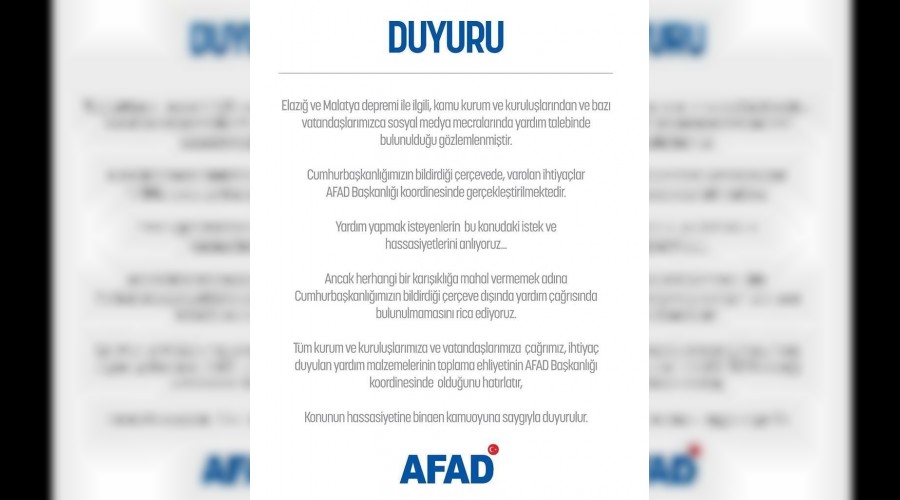 Karabk Valiliinden Elaz iin yardm duyurusu