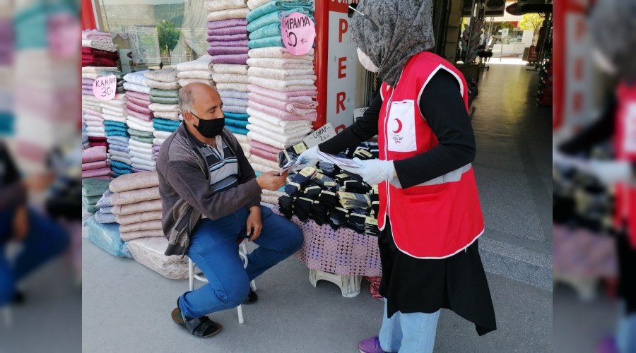 Trk Kzlay Karabk ubesi 2 bin adet maske ve dezenfektan datt