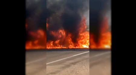Feci kaza kamerada, Otomobiller alev topuna dnd