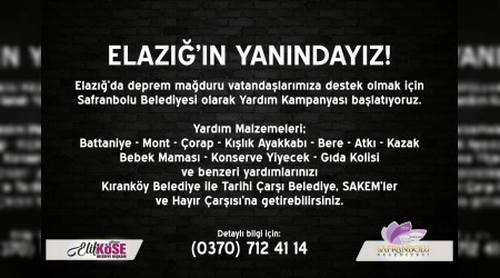 Safranbolu Belediyesi Elaz iin yardm kampanyas balatt