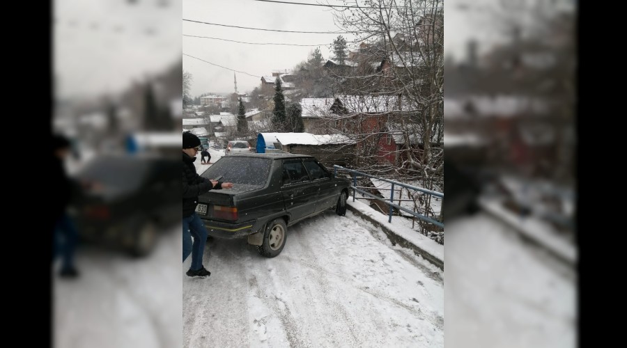 Karabkte kar ya etkili oldu, kazalar ard sra geldi