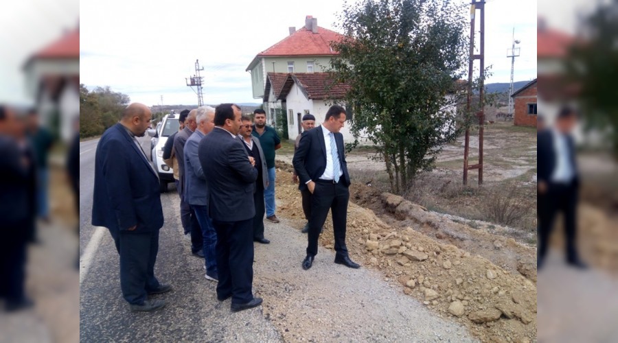 Kaymakam rkmezer tamamlanan ime suyu kolektr hattn ziyaret etti