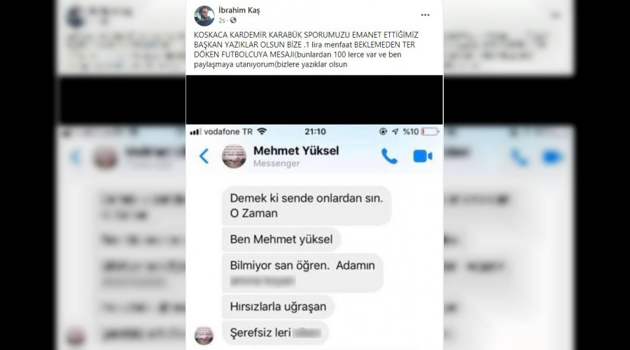 Bakan'dan futbolcuya hakaret ierikli mesaj